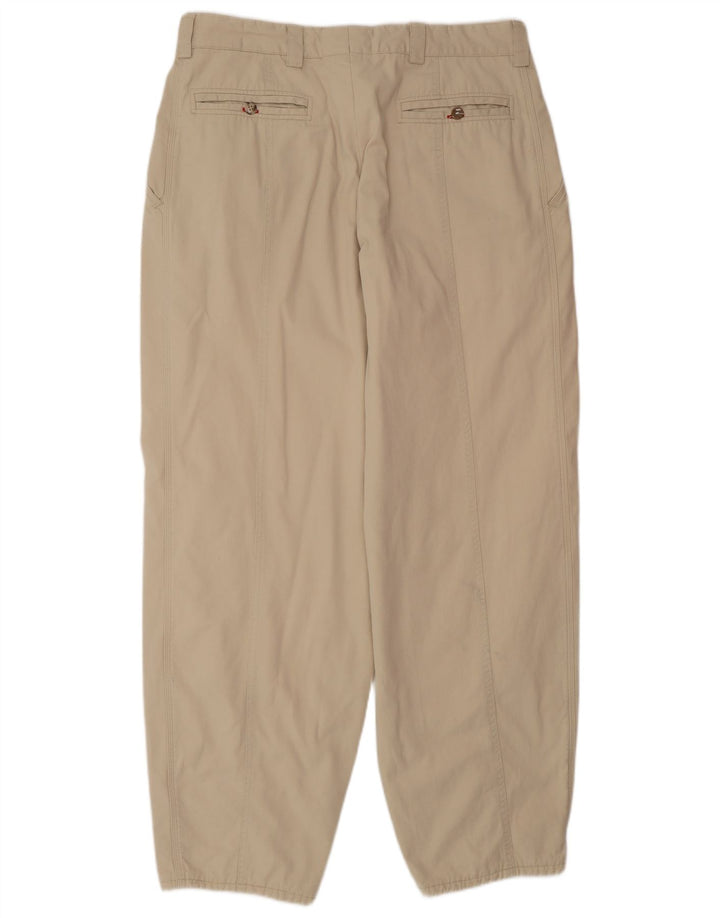 HUGO BOSS Pantalón chino con pinzas para hombre W34 L32 Algodón beige