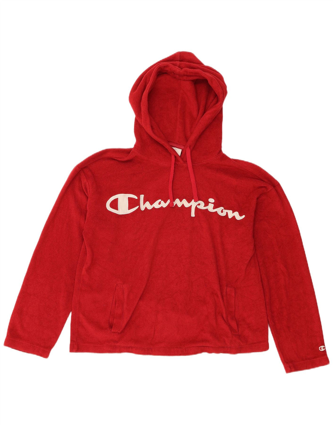 Champion Jersey de forro polar con capucha para mujer UK 14 Mediano Rojo Poliéster
