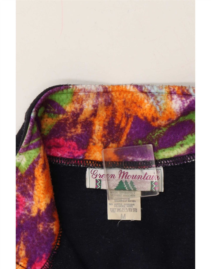 Vintage hombres sudadera gráfica jumper medio azul marino colorblock