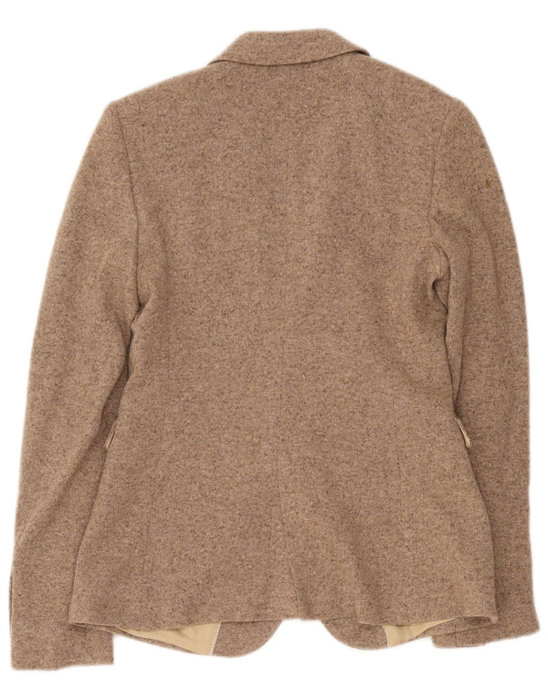 Massimo Dutti Chaqueta Blazer De 2 Botones Mujer EU 38 Small Beige Lana Moteada