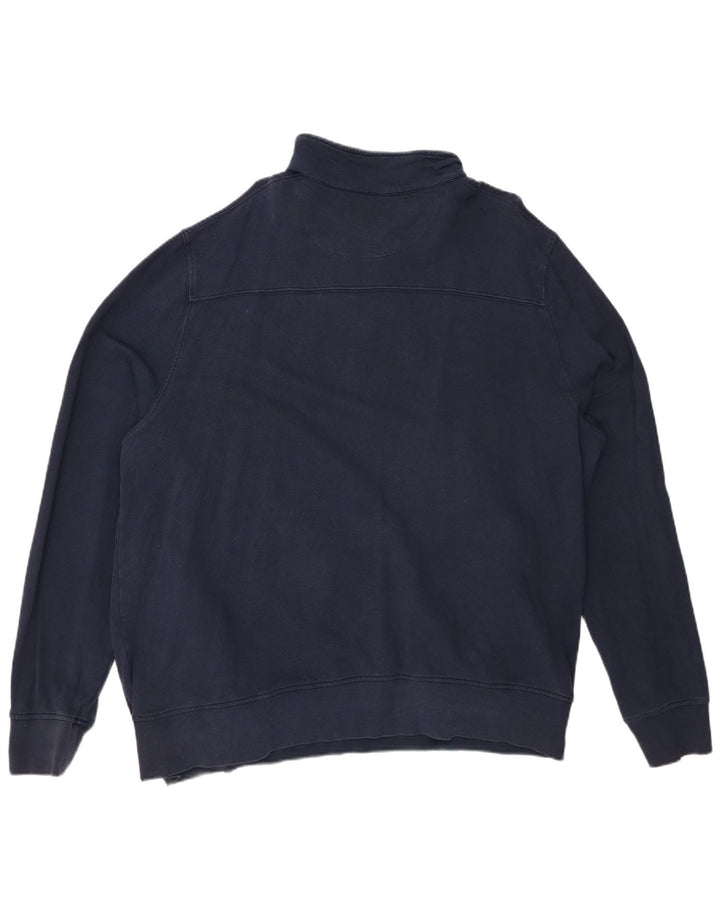 WHITE STUFF Sudadera con cuello tipo polo para hombre, talla 2XL, algodón azul marino