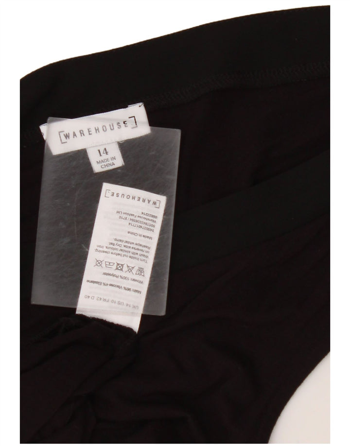WAREHOUSE Top corto sin mangas para mujer UK 44 Viscosa negra mediana