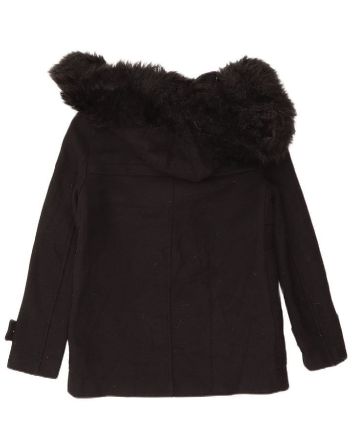 Chaqueta de tren con capucha Zara para mujer UK 44 Medium Black Wool