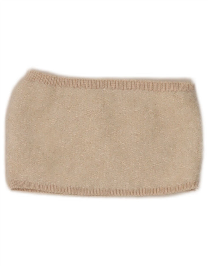 Zara Mujer Crop Top De Punto Reino Unido 8 Pequeño Acrílico Beige