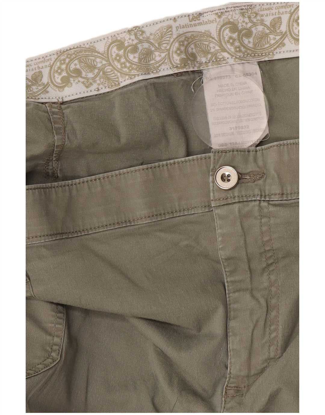 Pantalones Capri Lee Mujer W40 L19 Algodón Gris