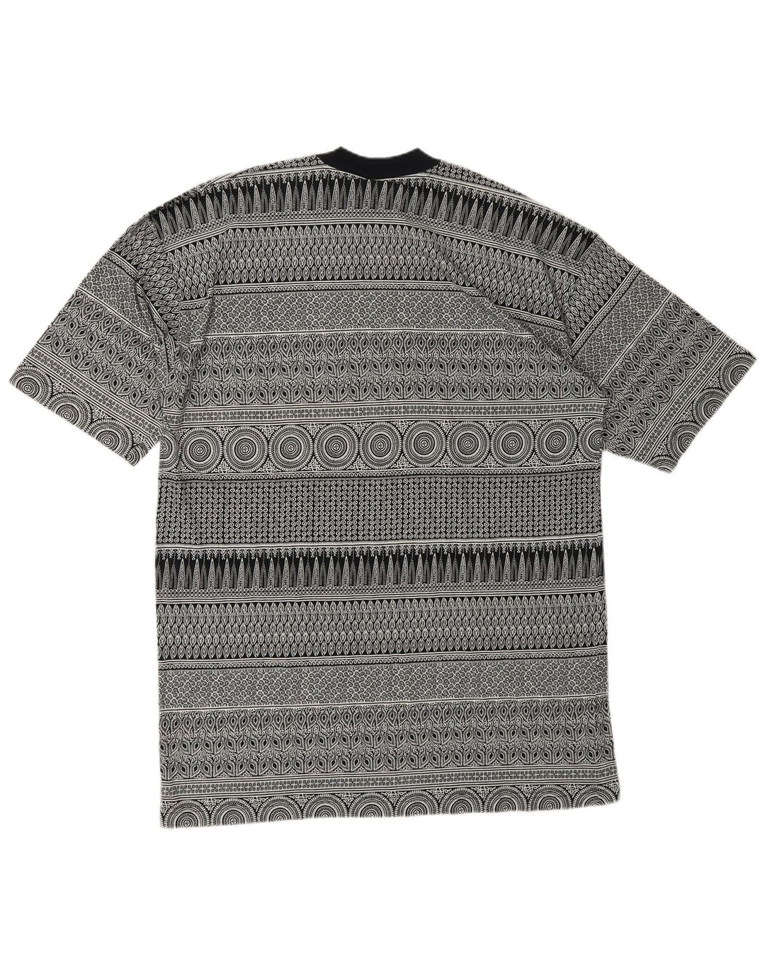 Kenzo Camiseta con estampado abstracto para hombre Top 2XL Diseñador de algodón geométrico gris