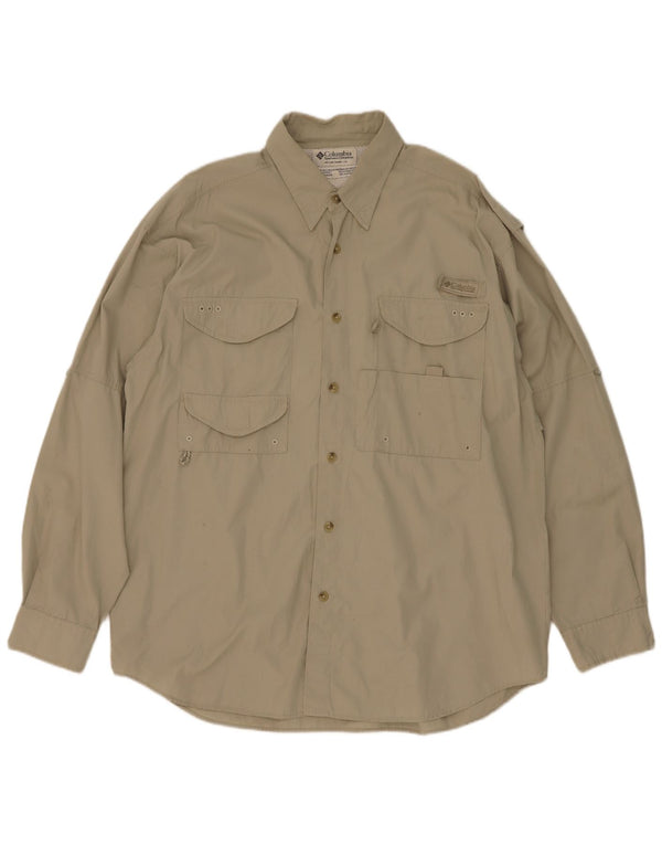Camisa Columbia Hombre Algodón Caqui Medio