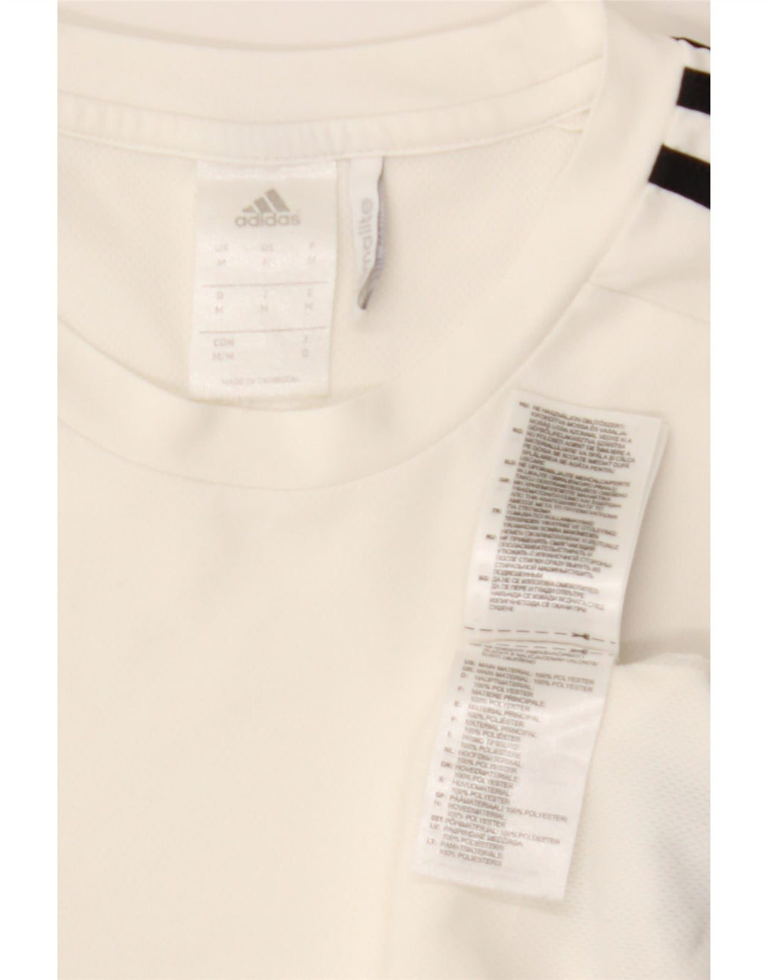 ADIDAS Hombre Climalite Camiseta Top Medio Blanco Colorblock Poliéster