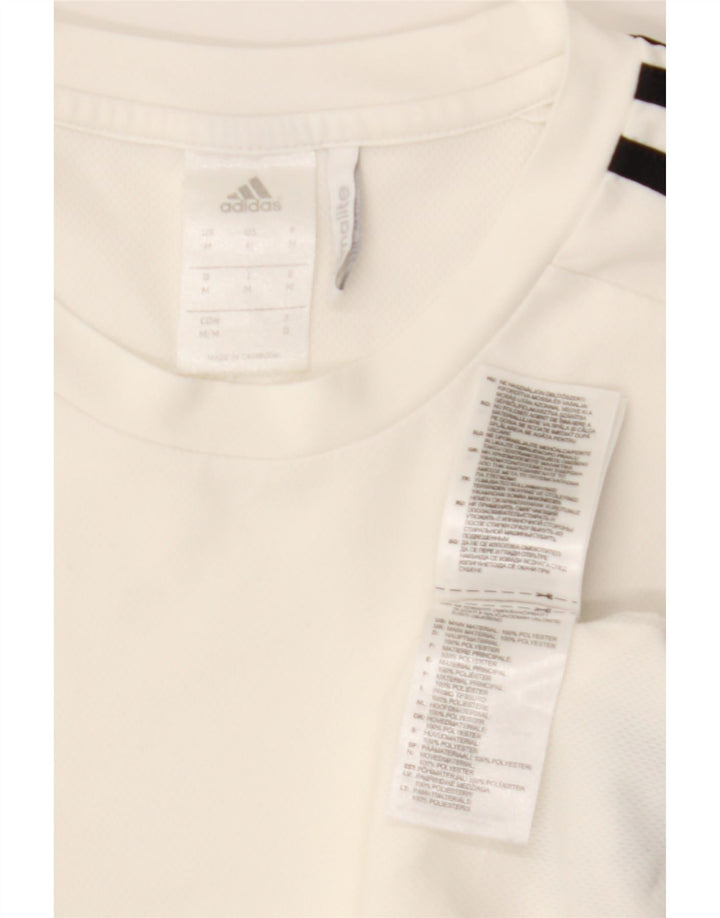 ADIDAS Hombre Climalite Camiseta Top Medio Blanco Colorblock Poliéster