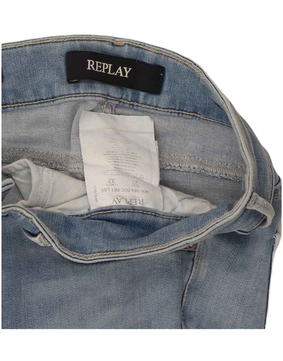 REPLAY Vaqueros Slim Mujer W27 L27 Algodón Azul