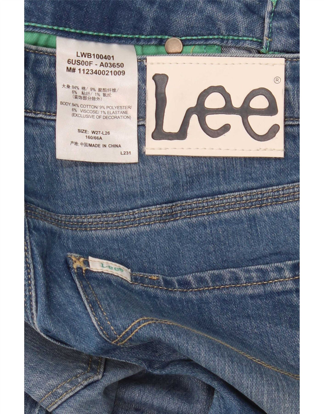 Lee Jeans Ajustados Desgastados para Mujer W27 L26 Algodón Azul