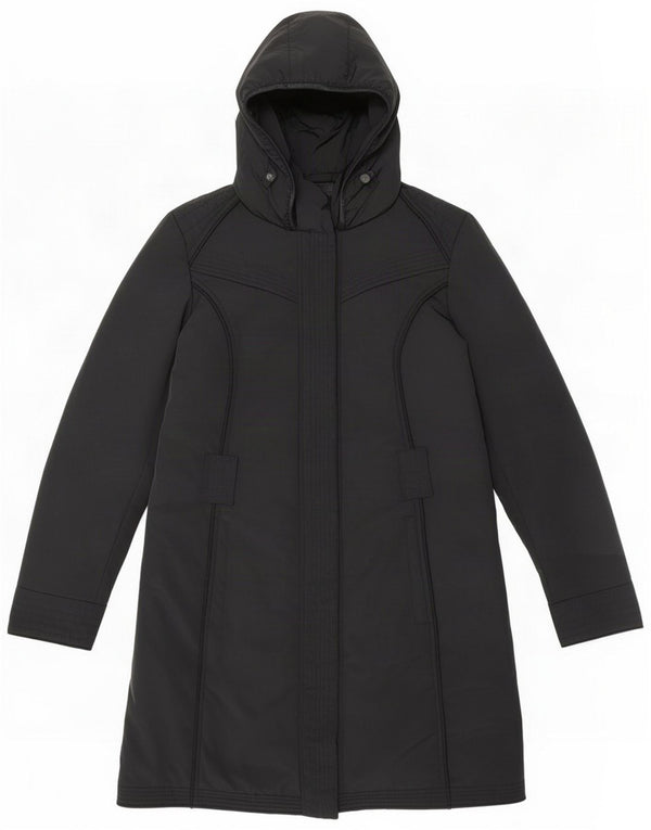 Abrigo acolchado con capucha Mujer Trussardi Jeans IT 44 Medio Negro Poliéster