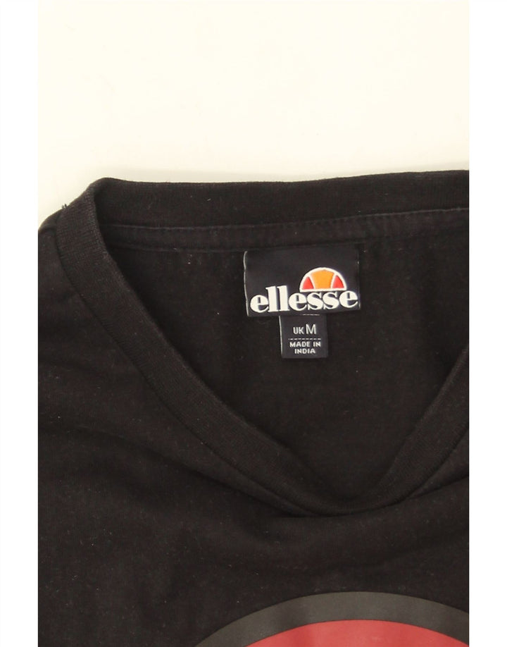 Ellesse Hombre Camiseta Gráfica Top Medium Negro
