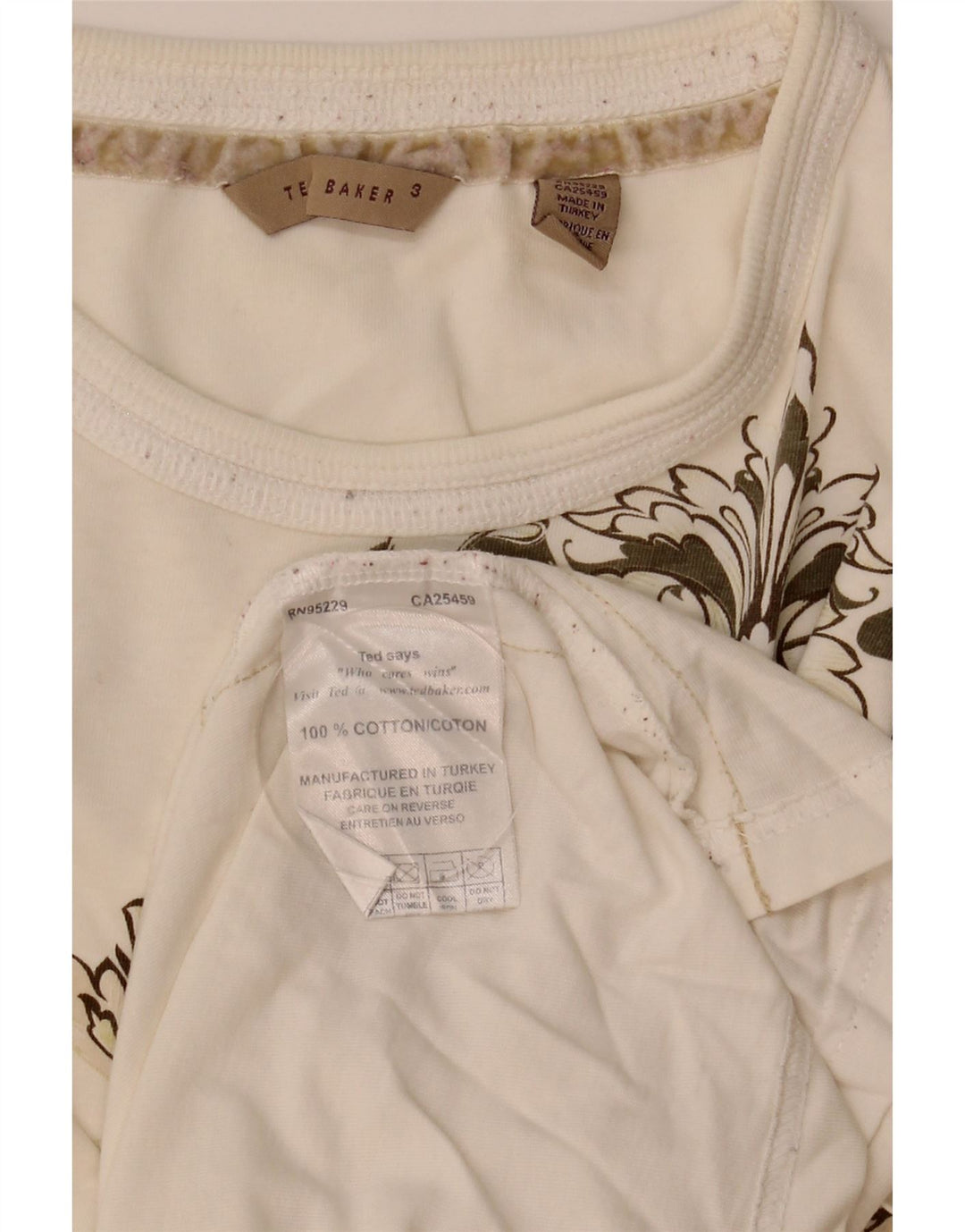 Ted Baker - Camiseta gráfica para hombre, talla 3, algodón blanco mediano