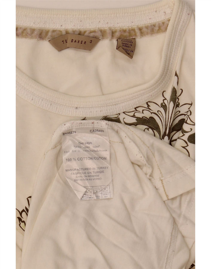 Ted Baker - Camiseta gráfica para hombre, talla 3, algodón blanco mediano