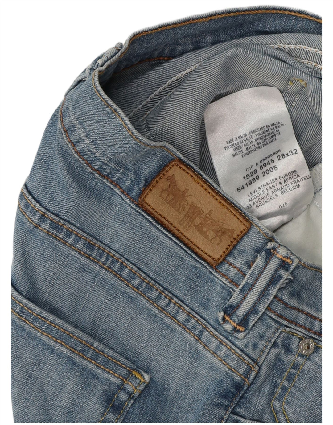 LEVI'S Shorts Vaqueros Mujer W28 Algodón Azul Medio