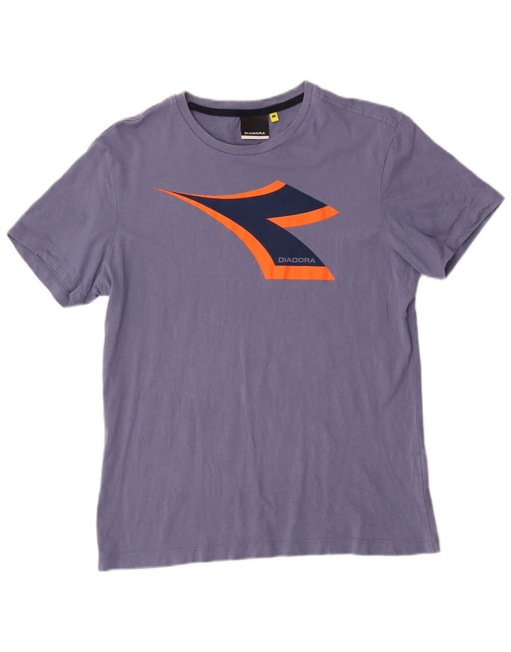 Diadora Hombre Camiseta Gráfica Top Azul Medio