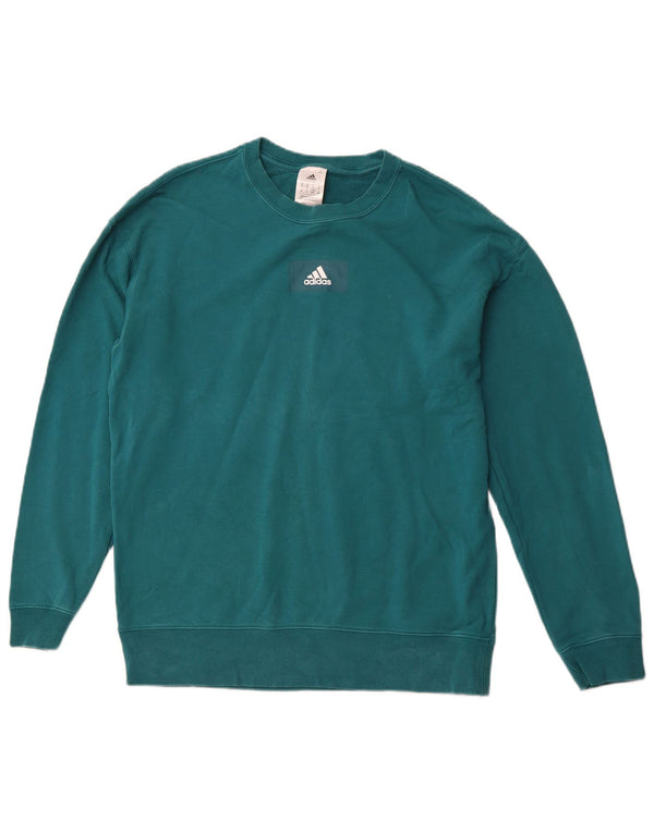 ADIDAS Hombre Sudadera Jumper Pequeño Algodón Verde
