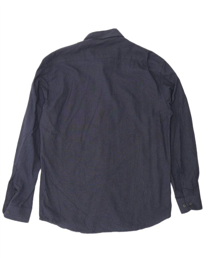 Camisa Massimo Dutti Hombre Talla 42 Grande Viscosa Azul Marino