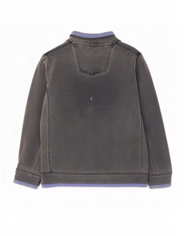 Sudadera con capucha y cuello con cremallera para hombre de Fat Face, jersey grande de algodón gris