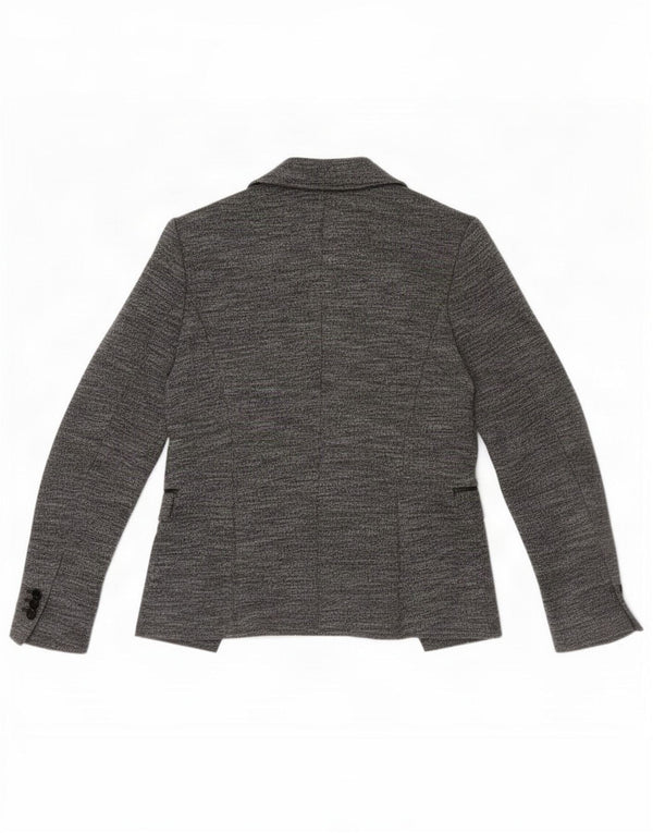 Zara Chaqueta Americana Abierta para Mujer UK 42 Gris Medio Moteado