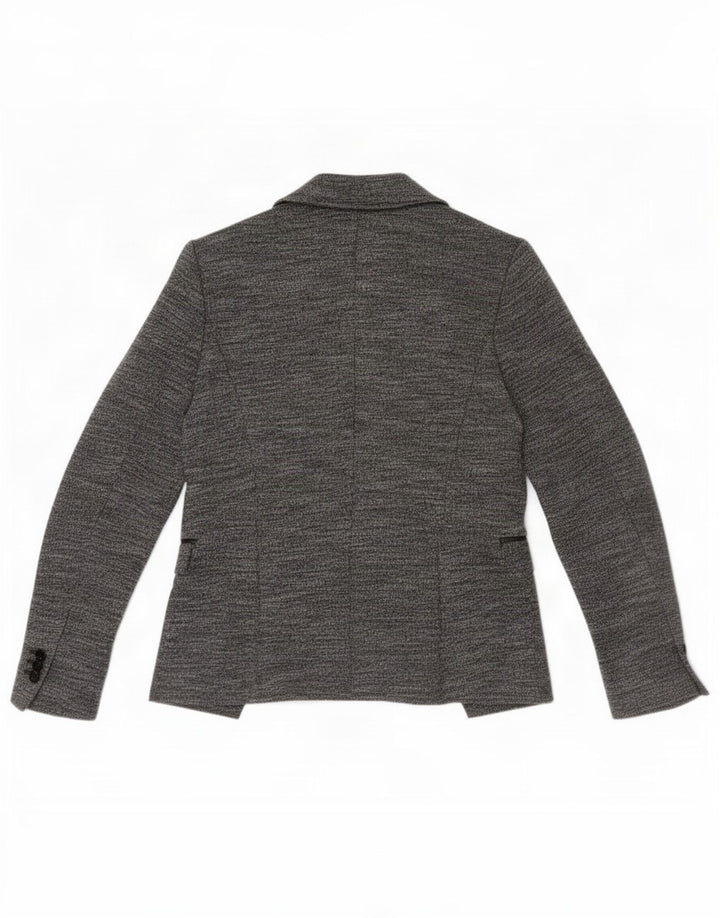 Zara Chaqueta Americana Abierta para Mujer UK 42 Gris Medio Moteado