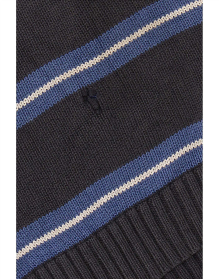 Zara Hombre Jersey Con Cuello En V Jersey Grande Gris Rayas