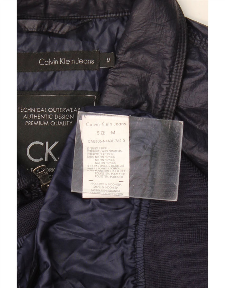 CALVIN KLEIN JEANS Chaqueta bomber para hombre UK 38 Medium Azul marino Nylon