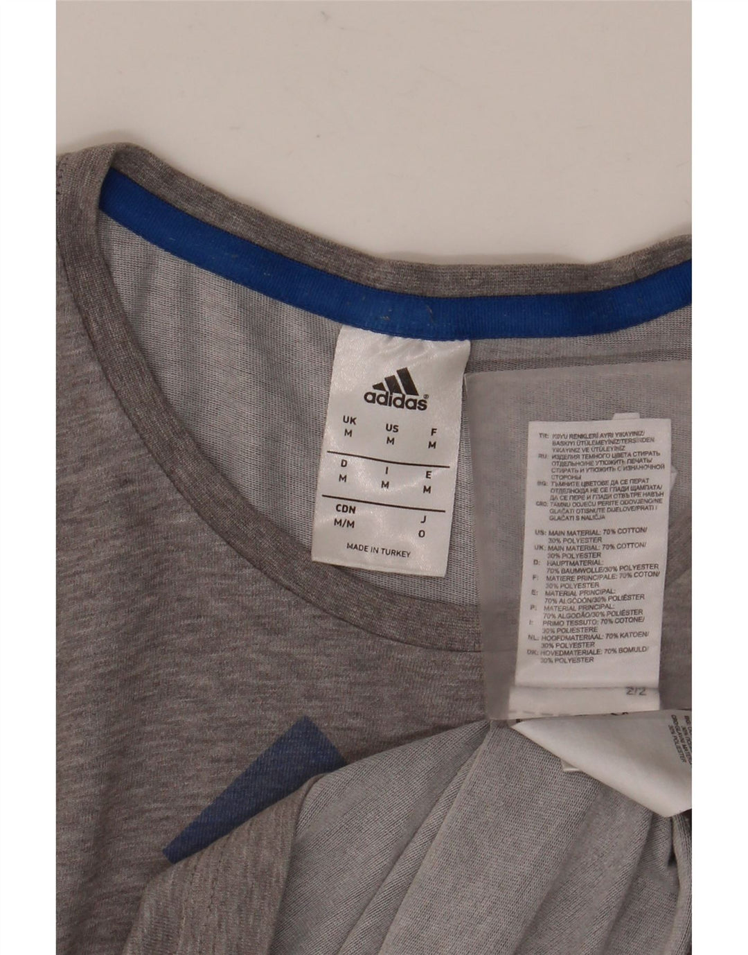 ADIDAS Camiseta gráfica para hombre Top de algodón moteado gris medio
