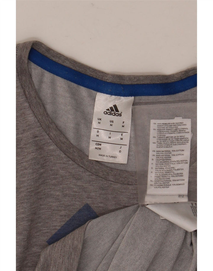 ADIDAS Camiseta gráfica para hombre Top de algodón moteado gris medio