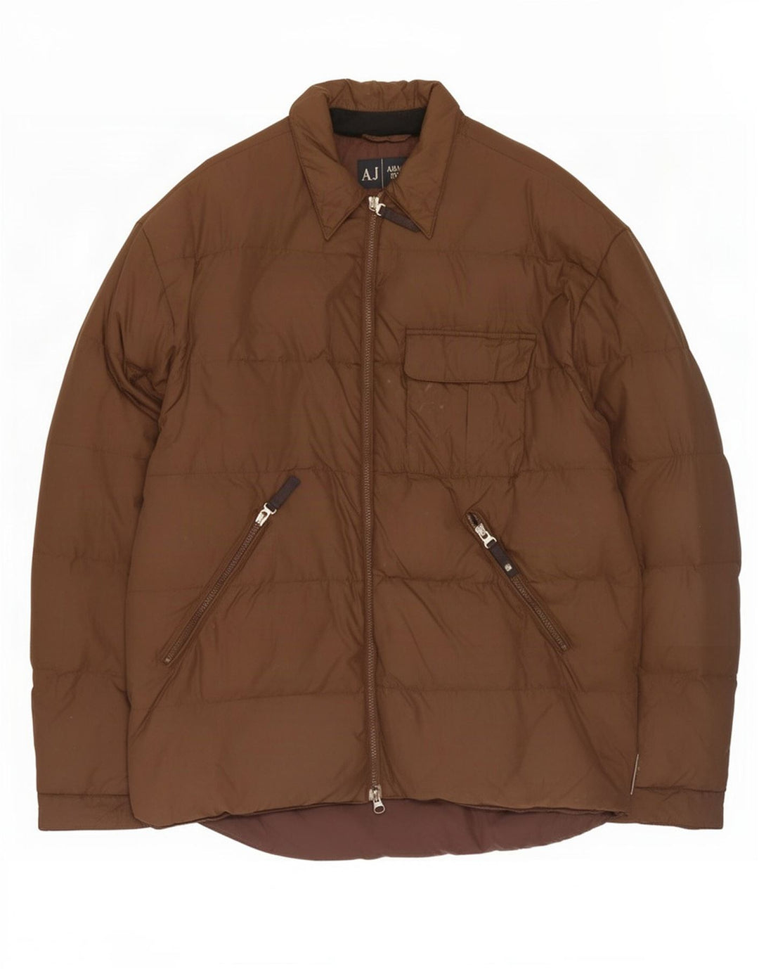 Armani Chaqueta acolchada para hombre UK 44 2XL Marrón Poliamida