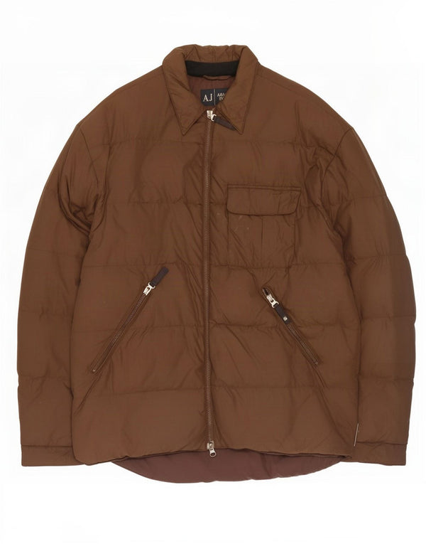 Armani Chaqueta acolchada para hombre UK 44 2XL Marrón Poliamida