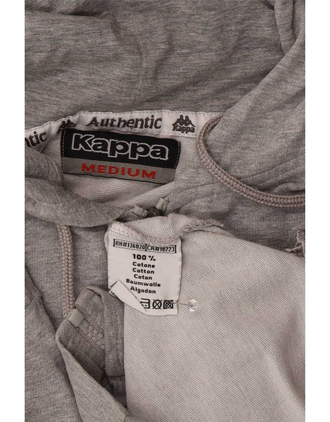 Kappa Hombre Sudadera Con Capucha Y Cremallera De Algodón Gris Medio