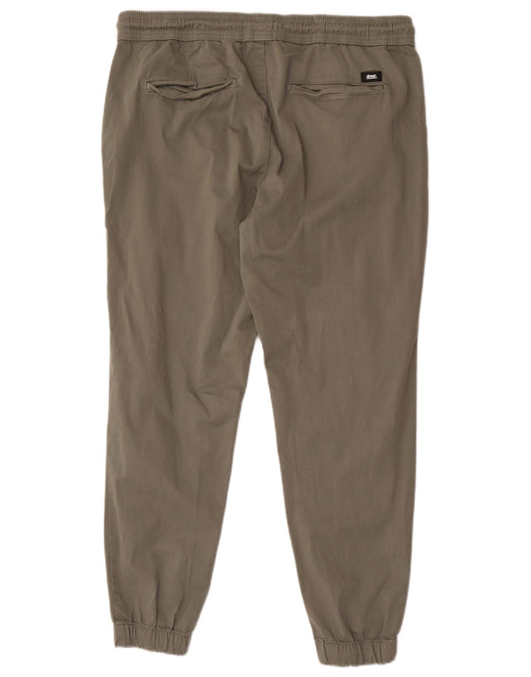 Zara Hombre Joggers Chino Pantalones XL W34 L28 Algodón Verde