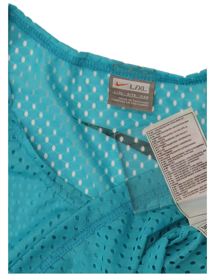 Nike - Camiseta sin mangas con gráfico para hombre, poliéster azul grande