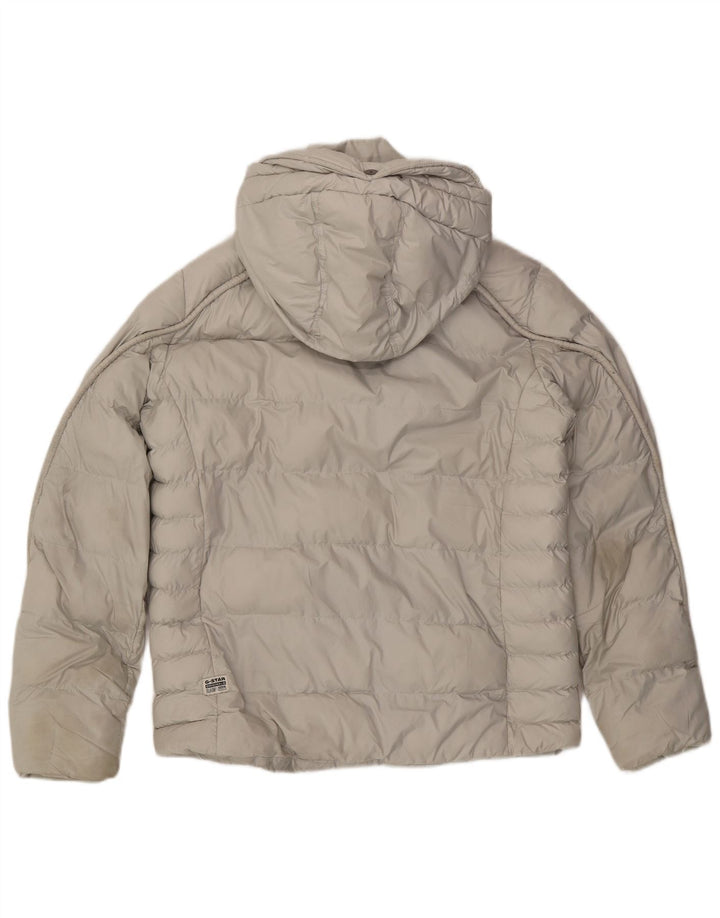 G-STAR Chaqueta acolchada con capucha para hombre, talla 40, poliéster gris grande