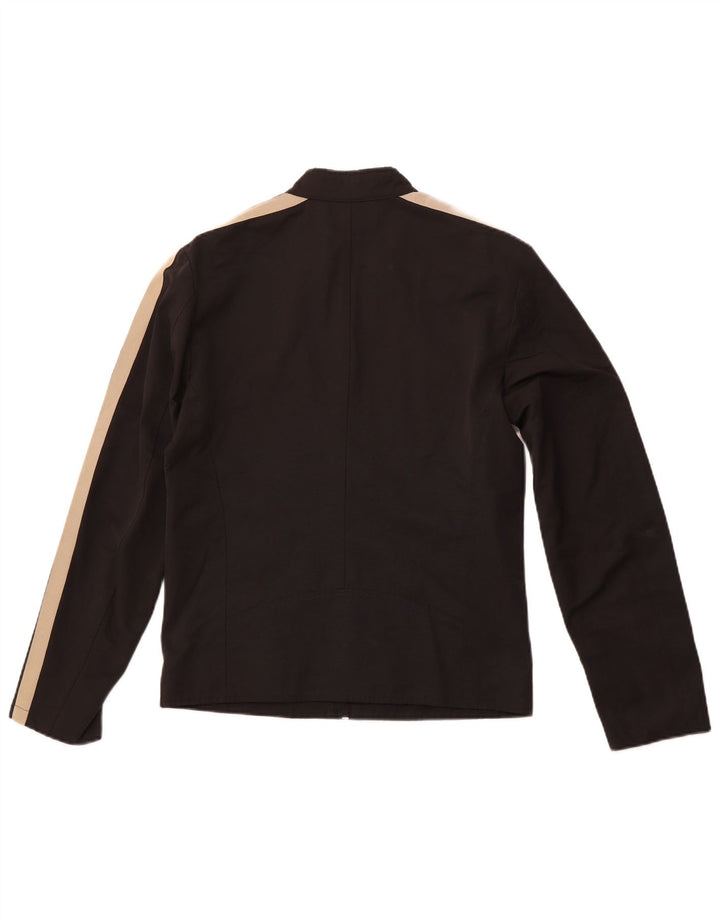 ZARA Chaqueta Bomber Hombre UK 38 Mediana Algodón A Rayas Negro