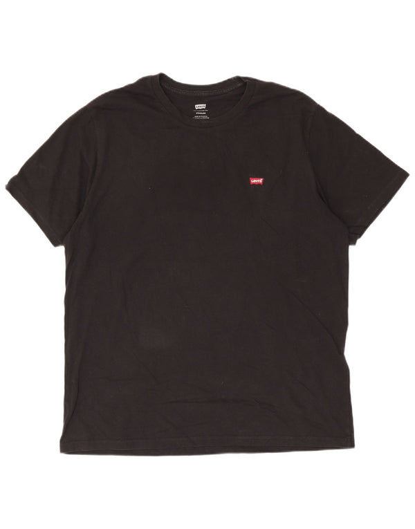 Levi's Camiseta estándar para hombre Top grande de algodón negro