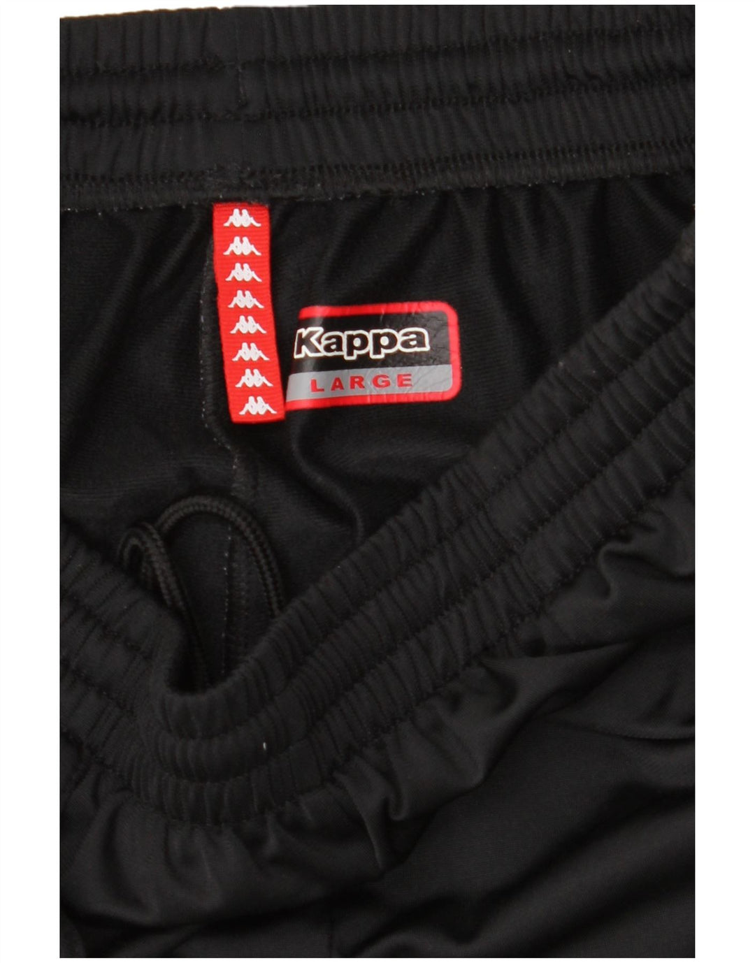 KAPPA Hombre Pantalones De Chándal Gráfico Grande Poliéster Negro