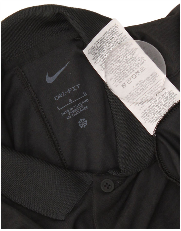 Nike Polo Dri Fit para hombre, talla grande, poliéster negro