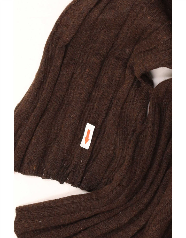 Zara Mujer Jersey De Cuello Redondo Extragrande UK 44 Poliamida Marrón Medio