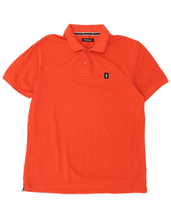 Refrigue Polo Hombre Grande Naranja Algodón