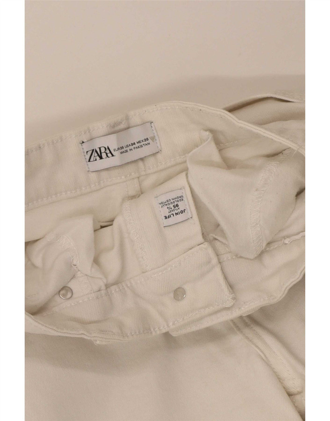 Zara Jeans Acampanados Mujer EU 36 XS W26 L25 Algodón Blanco