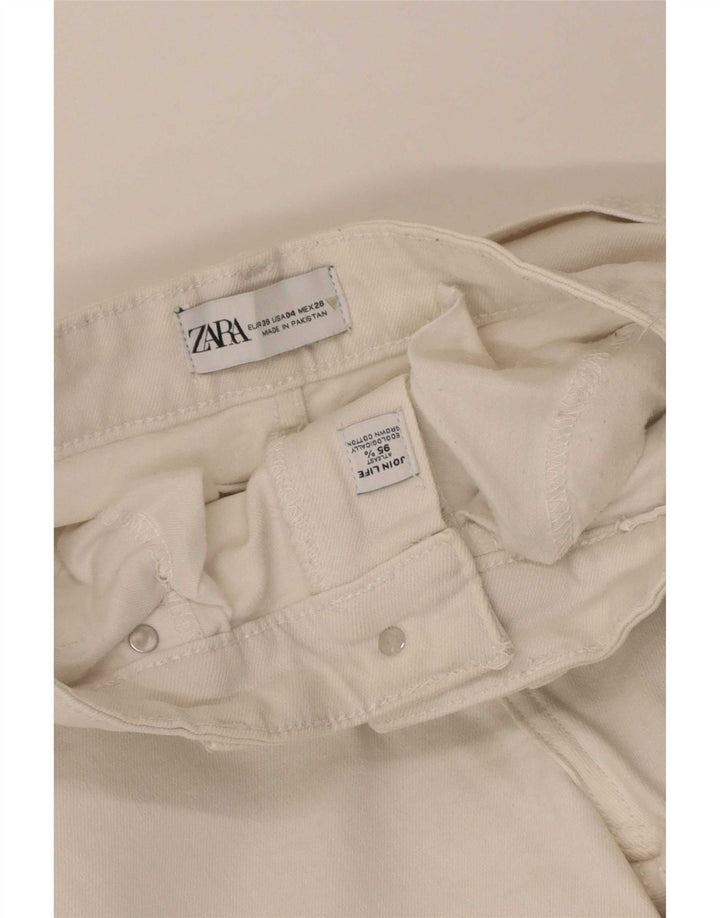 Zara Jeans Acampanados Mujer EU 36 XS W26 L25 Algodón Blanco