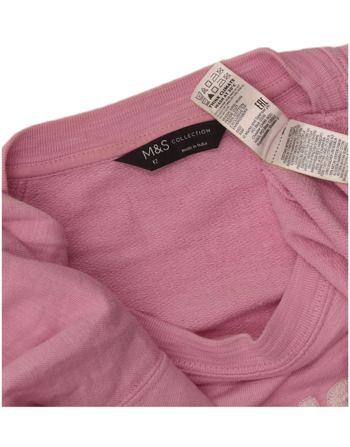 Marks & Spencer - Sudadera gráfica para mujer, talla 40, talla mediana, color rosa