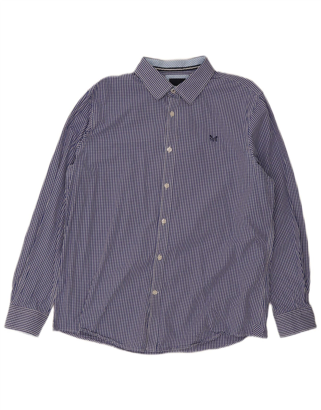 Crew Clothing Camisa de corte clásico para hombre Algodón a cuadros azul grande