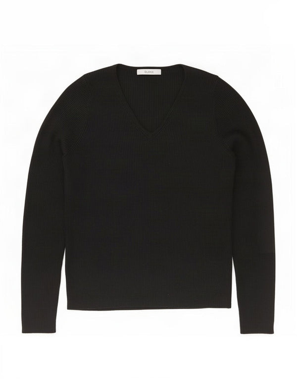 Marks & Spencer Suéter con Cuello en V para Mujer UK 44 Medio Negro Acrílico