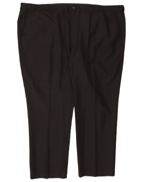 Marks & Spencer Pantalón chino de corte regular para hombre W50 L29 Poliéster negro