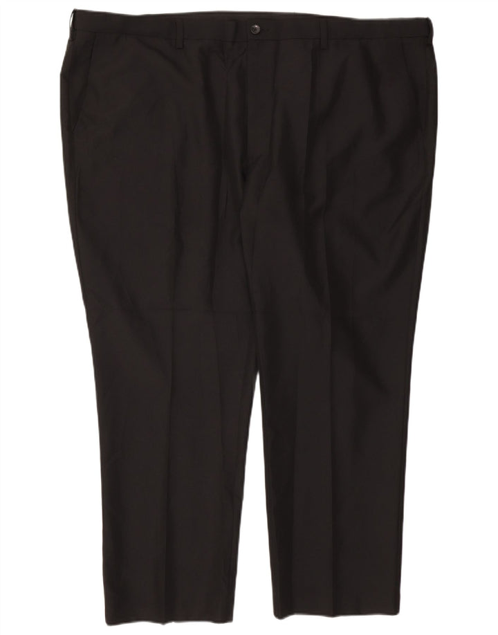 Marks & Spencer Pantalón chino de corte regular para hombre W50 L29 Poliéster negro