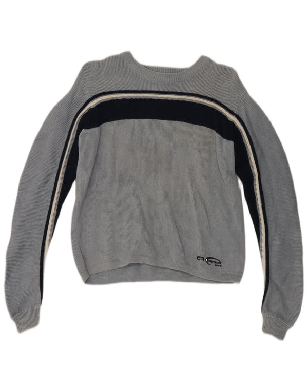 Zara Jersey con Cuello Redondo para Niños 9-10 Años Azul Rayas Algodón Retro